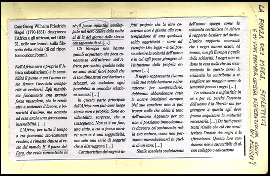 Anche il pensiero speculativo  stato rivolto contro l'Africa